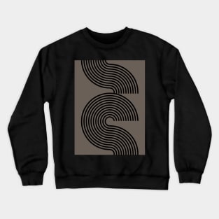 Warm Dark Grey 70s Style Retro Line Pattern Crewneck Sweatshirt